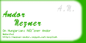 andor mezner business card